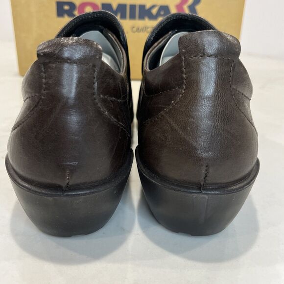 Romika NEW Shoes Citylight Brown Leather Slip On Comfort Casual Loafers EU43 12 - Picture 9 of 15